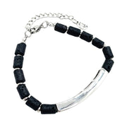 Lava and zamak cylinder bracelet