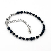 Pulsera de acero con lava y cristal