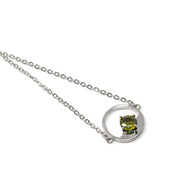 Sterling silver peridot circle bracelet, another view