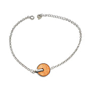 Pulsera de plata con círculo de palmera