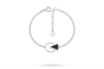 Load image into Gallery viewer, Silver bracelet with palm wood in the shape of a triangle