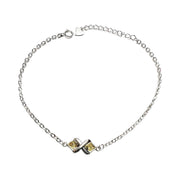 Pulsera de plata y olivina barroca