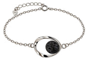 Bracciale argento lava ovale