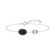 Sterling silver duo lava bracelet, another view
