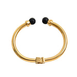 Load image into Gallery viewer, Semi-rigid gold-plated steel lava bead bracelet