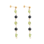 Load image into Gallery viewer, Pendiente acero baño oro olivinas