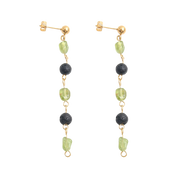 Pendiente acero baño oro olivinas