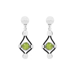 Load image into Gallery viewer, Pendiente olivina con cuero