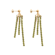 Pendientes Acero baño oro olivinas