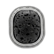 Anillo elástico con lava volcánica negra
