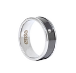 Load image into Gallery viewer, Steel and CZ ring