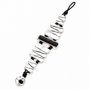 Bracciale argentato rettangolo lava