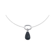 Sterling silver drop bracelet with lava, another view