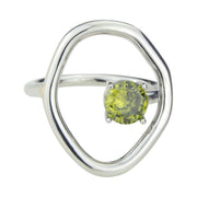 Sterling silver ring with set peridot