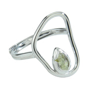 Sterling silver ring with baroque peridot