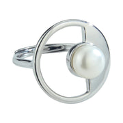 Anillo de plata con perla