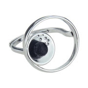 Volcanic lava double circle ring