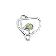 Anillo plata olivina engarzada