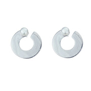 Pendientes de plata con perla, diseño Enso