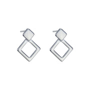 Sterling silver rhombus earrings