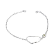 Pulsera de plata y olivina barroca