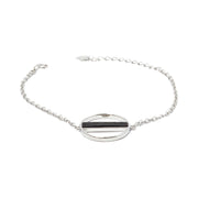 Sterling silver palm wood disc bracelet