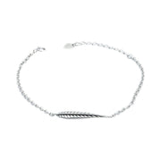 Pulsera de plata con colgante de pluma