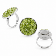 Anillo zamak olivina adaptable redondo