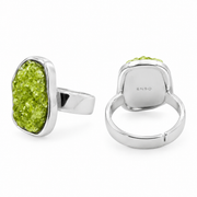 Adjustable peridot set ring