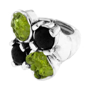Anillo elástico con olivina y lava volcánica