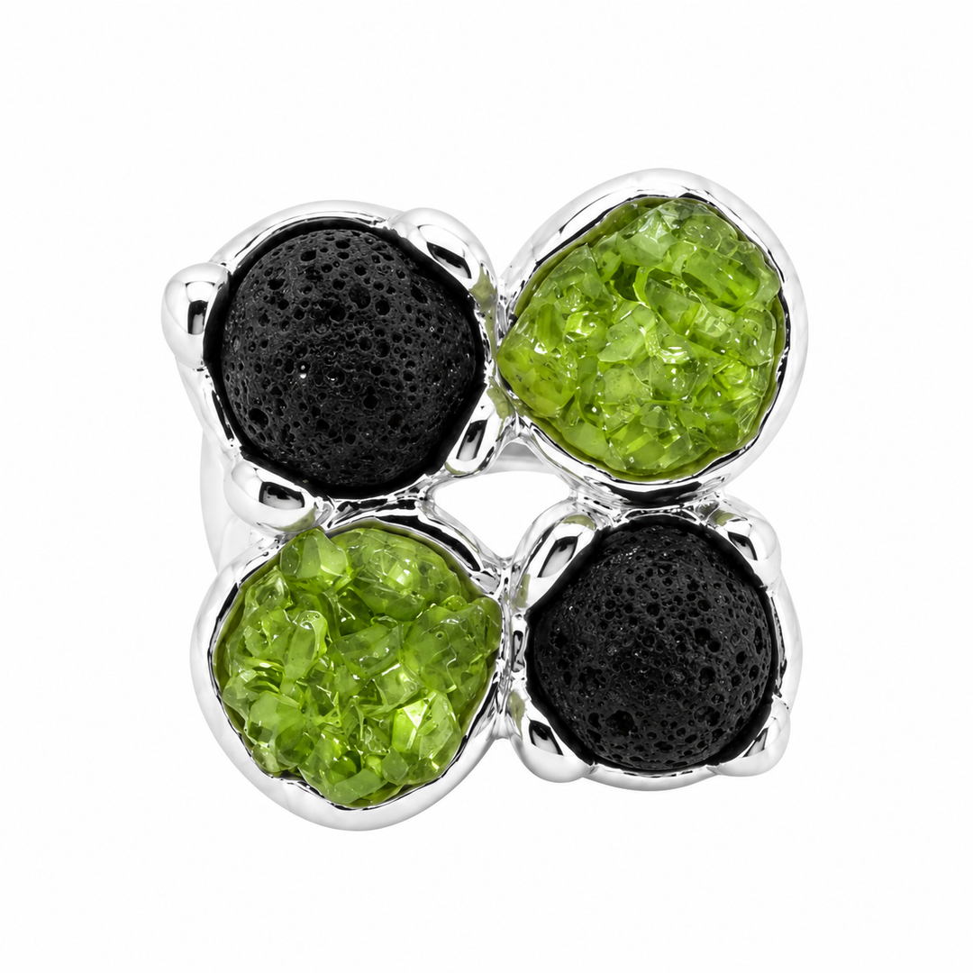 Anello elastico peridoto e lava