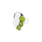 Adjustable ring with peridot