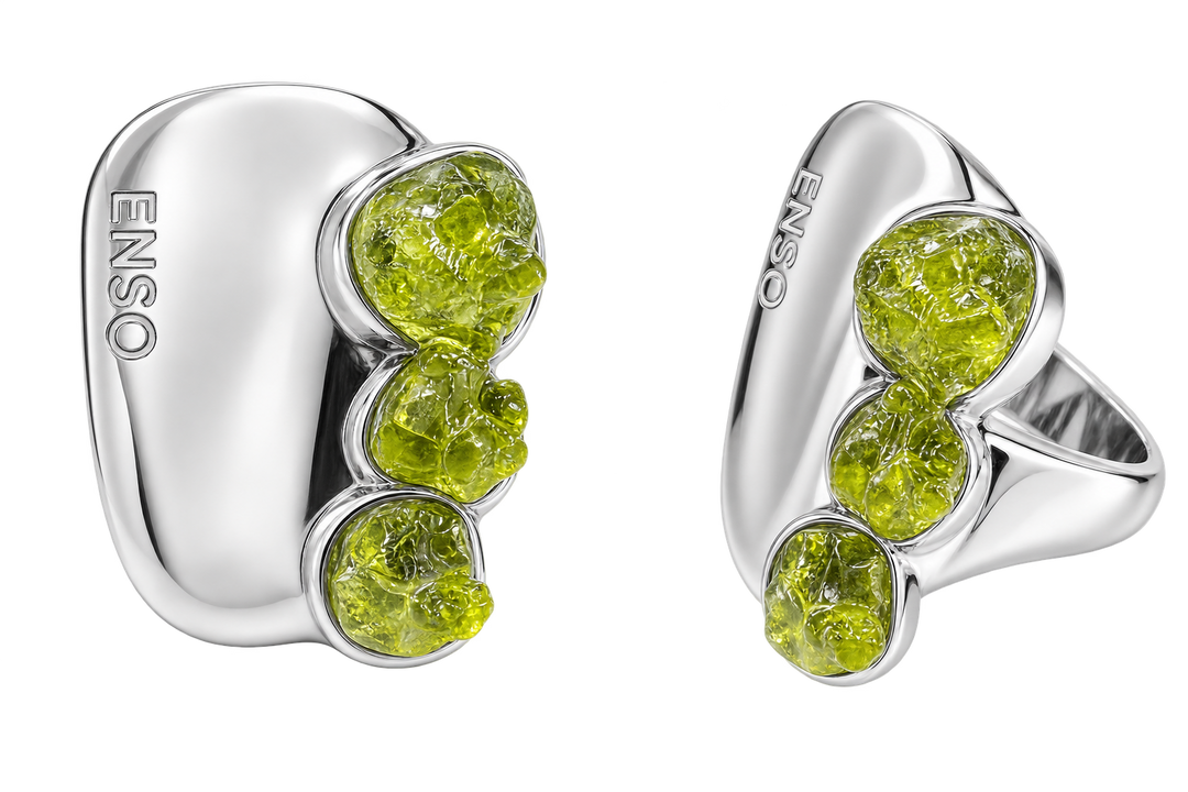 Anpassbarer Ring aus Olivin