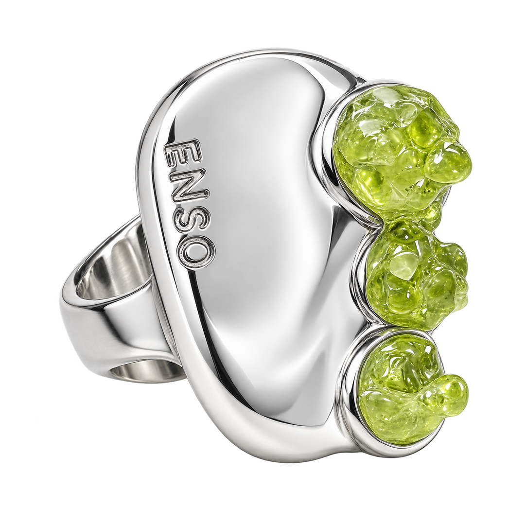 Anpassbarer Ring aus Olivin
