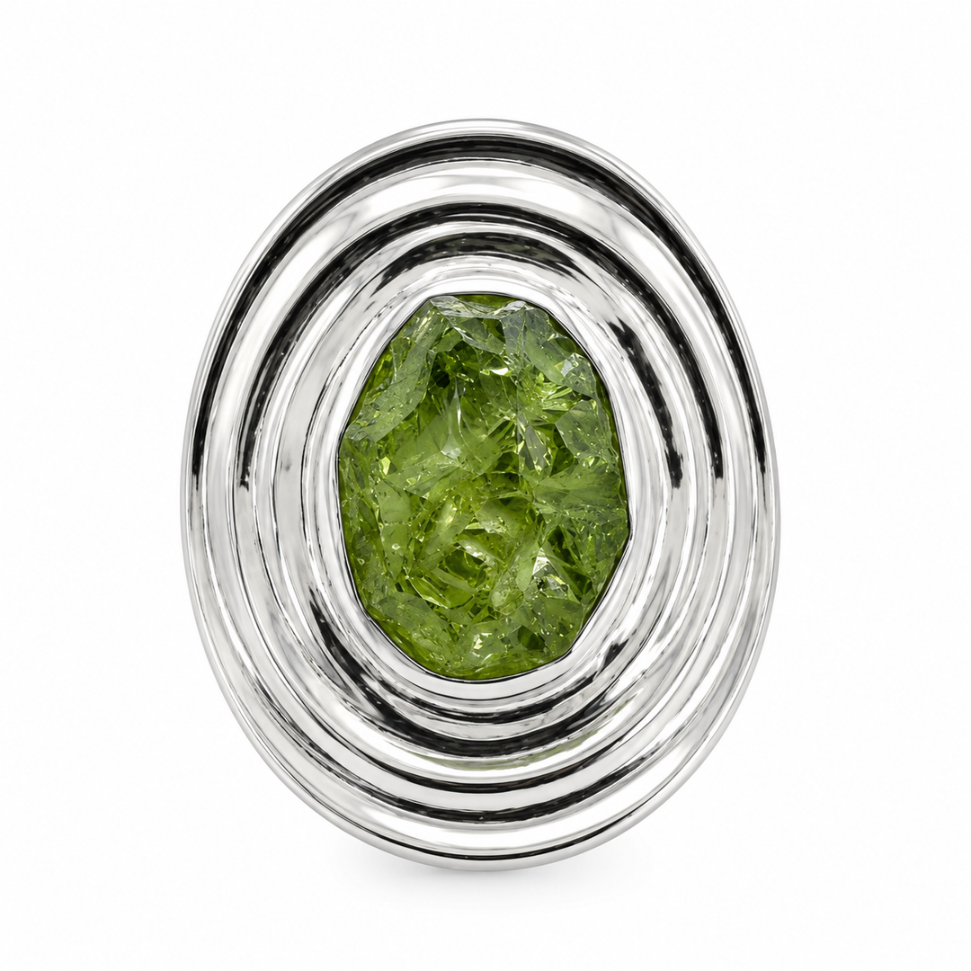 Bague élastique olivine ovale