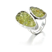Adjustable ring with peridot