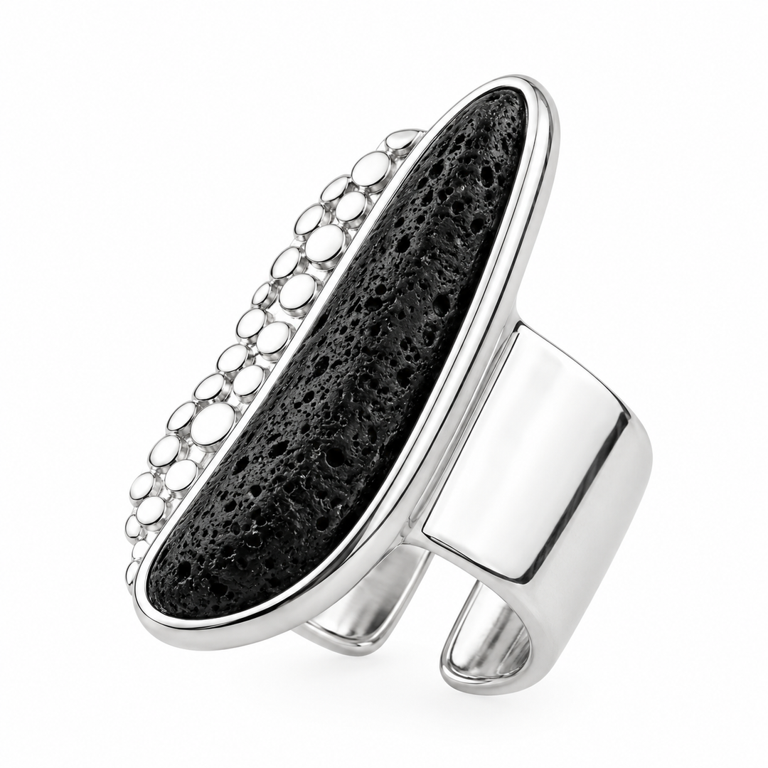 Bague lava allongée