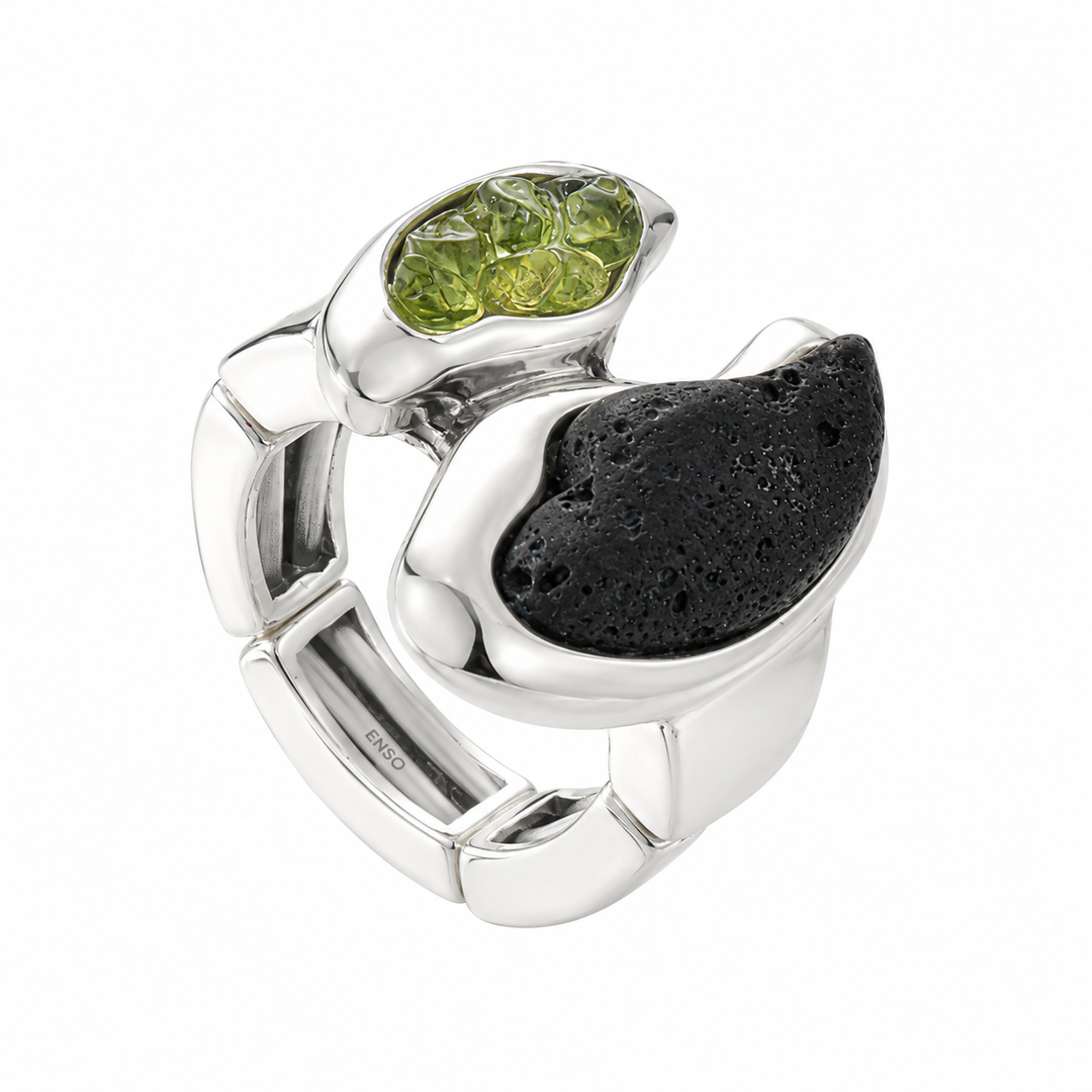 Anello elastico peridoto e lava