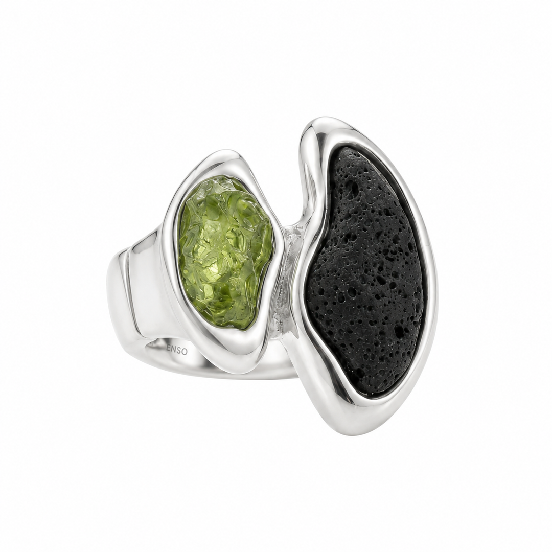 Anello elastico peridoto e lava
