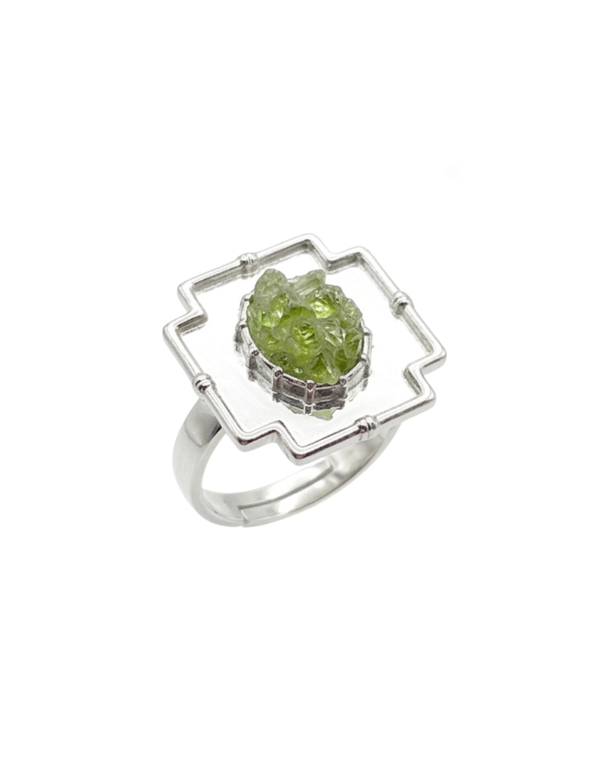 Anillo adaptable cruz olivina