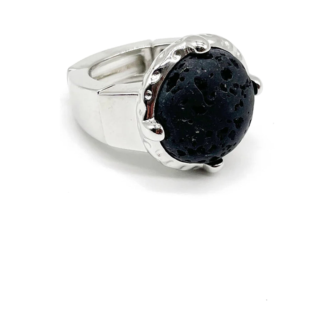 Anillo elástico con lava volcánica