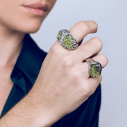 Stretch ring with peridot