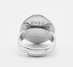 Load image into Gallery viewer, Silver plated ring adaptable flat black lava
