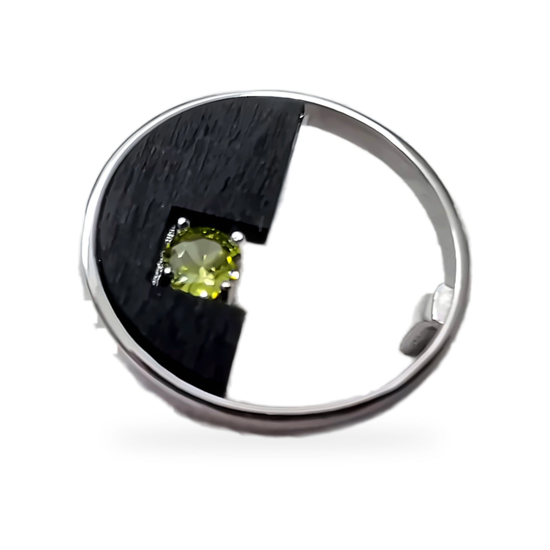Olivin-Silberring-Set