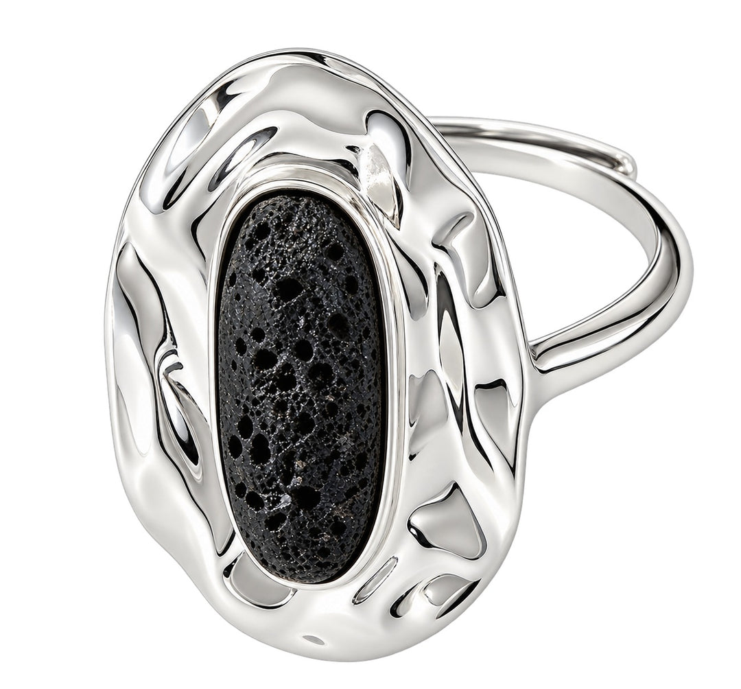 Anillo plata órbita lava