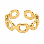 Load image into Gallery viewer, Adjustable gold-plated steel link ring
