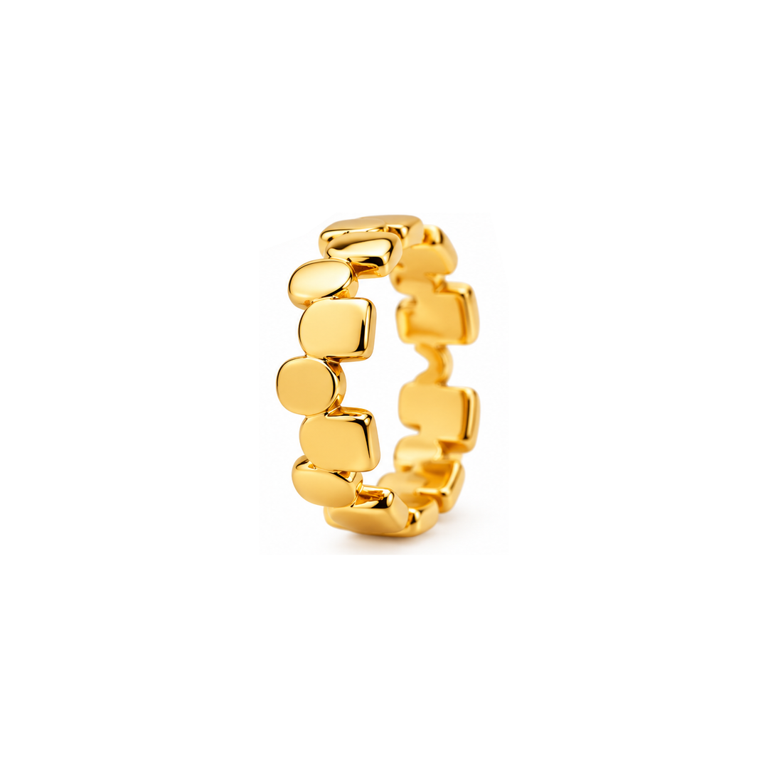 Adjustable gold-plated steel ring