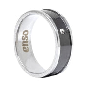 Anillo de hombre de acero con circonitas, otra vista