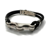 Brazalete caucho y acero 22 cm
