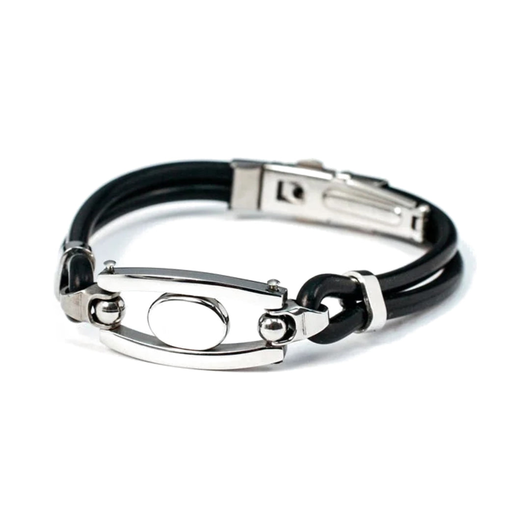 Brazalete caucho y acero 23 cm